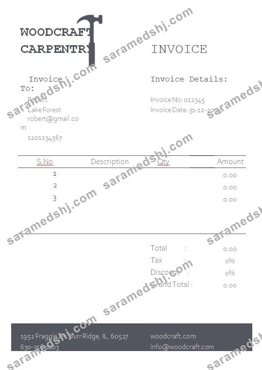 Free Carpentry Invoice Template